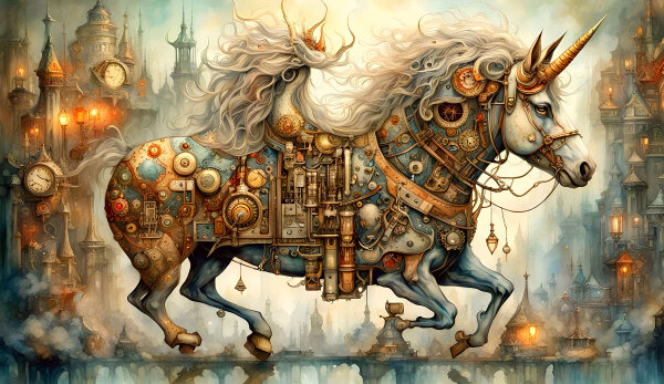 Steampunk Horse - Kunstvolle Wandbilder: Ein Blickfang mit positiver Wirkung