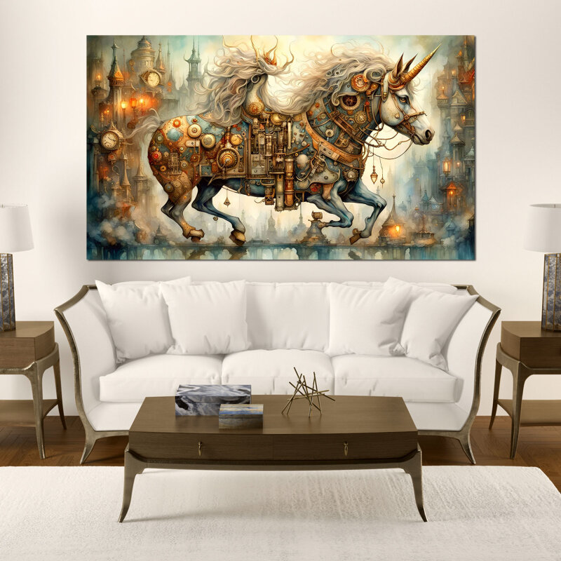 Steampunk Horse - Kunstvolle Wandbilder: Ein Blickfang mit positiver Wirkung